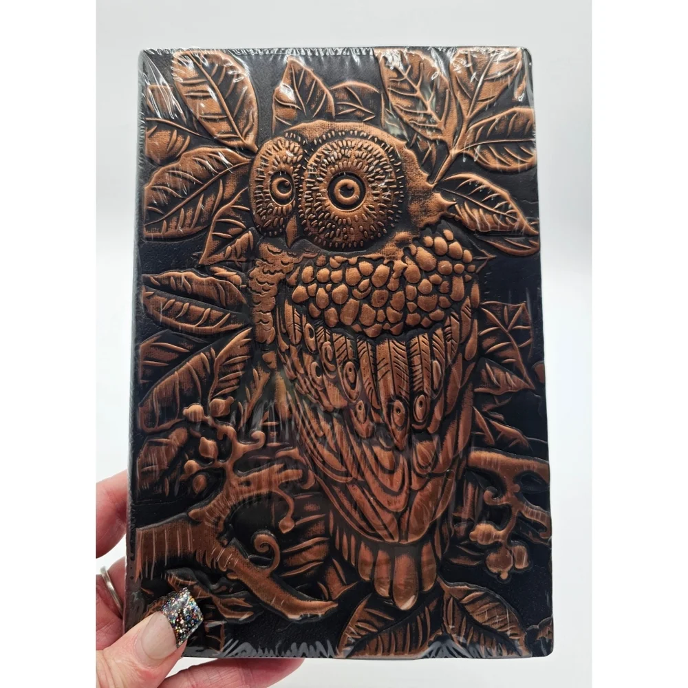 Copper Tone Owl 3D Diary Notebook